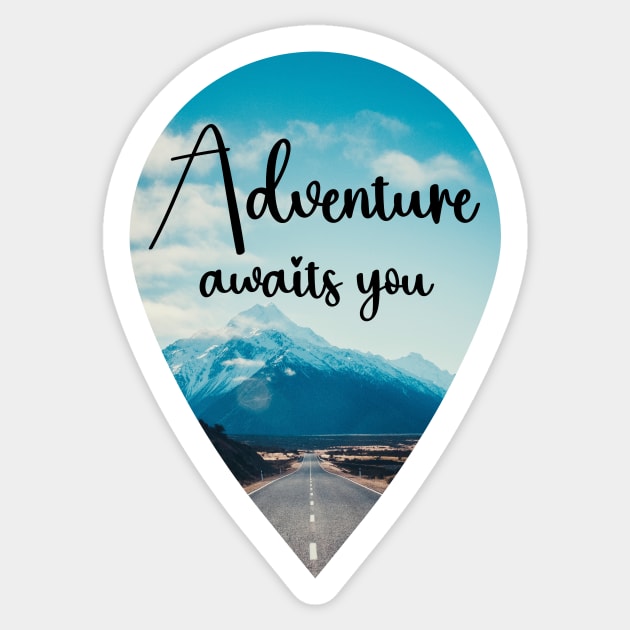 Adventure awaits you Sticker by creakraft